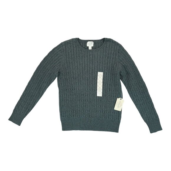 NWT St. John's Bay Crew Neck Knit Sweater, Women's Size‎ Large Gray - Picture 1 of 3